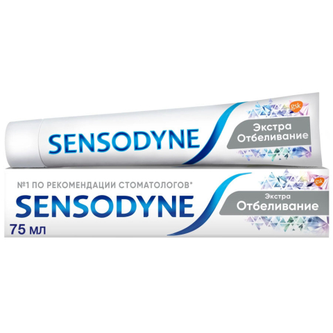 Sensodyne экстра отбеливание зубная паста для чувствительных зубов, 75мл 1шт