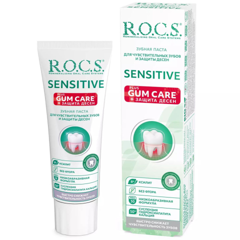 Рокс (R.O.C.S.) Sensitive Зубная паста Plus Gum Care для чувствительных зубов, 94 г