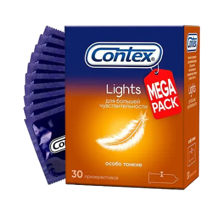 Презервативы Contex Lights особо тонкие, 30 шт