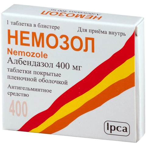 Немозол 400мг таблетка, покрытая пленочной оболочкой, 1 шт.