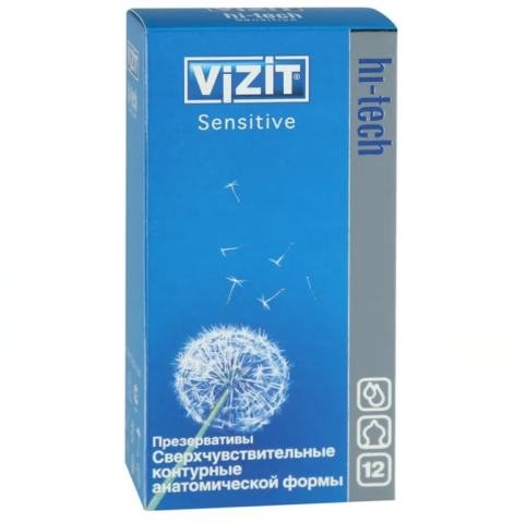 Визит (Vizit) Hi-tech презерватив sensitive сверхчувствительные 12 шт