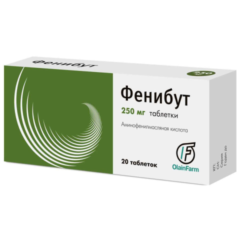 Фенибут 250мг таблетки, 20 шт.
