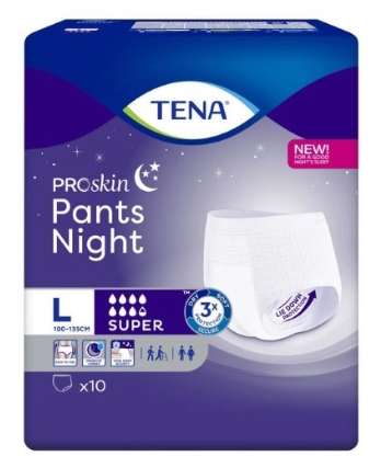 Тена подгузники-трусы ночные pants night super 10 шт. размер l