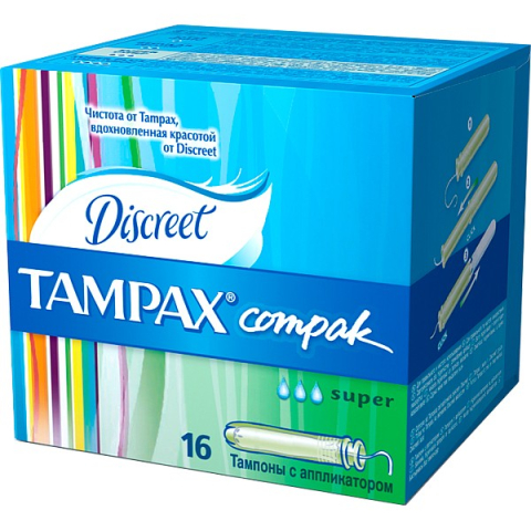 Тампакс тампоны супер компак с апплик, 16шт