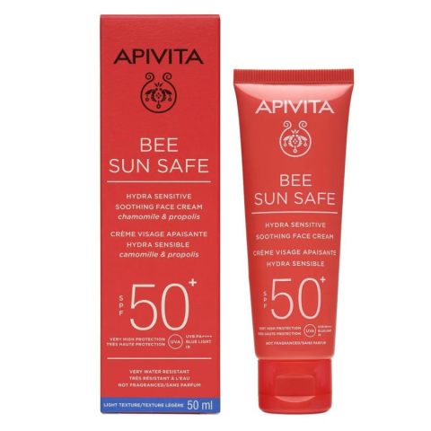 Apivita/Апивита Bee Sun Safe Солнцезащ. крем для лица SPF50+ успокаивающ. для чувст. кожи, 50 мл