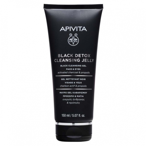 Apivita Black Detox Гель для лица и глаз очищающий, 150 мл