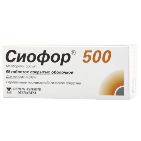 Сиофор 500 мг таблетки, 60 шт.