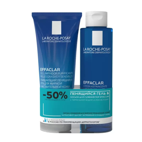 La Roche-Posay Effaclar Набор Лосьон сужающий поры +Гель очищающий, 1 уп