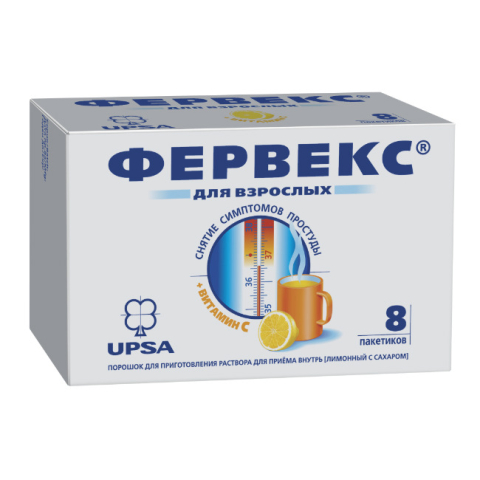 Фервекс порошок д/приг р-ра д/приема внутрь лимон, 8 шт.