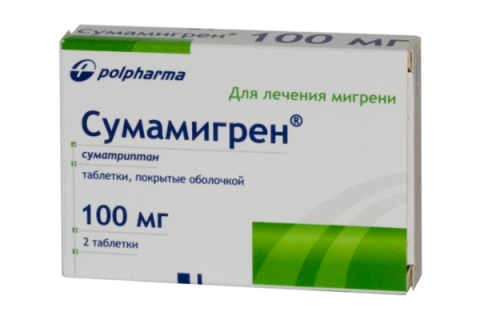 СУМАТРИПТАН 100МГ N2 ТАБЛ. П.О.