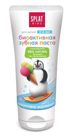 Зубная паста Сплат для детей 2-6лет фруктовое мороженое, 50мл