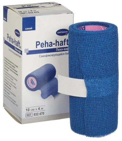Бинт Peha-haft/Пеха-хафт самофиксирующийся 4 м х 10 см без латекса синий, 1 шт