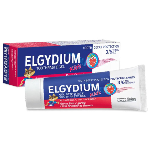 Эльгидиум (Elgydium) Kids Fresh Strawberry зубная паста-гель для детей от 3 до 6 лет защита от кариеса, 50 мл