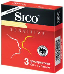 Сико (Sico) Sensitive Презервативы контурные, 3 шт.