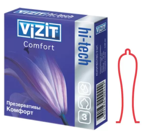 Визит (Vizit) Hi-Tech Comfort Презервативы 3 шт