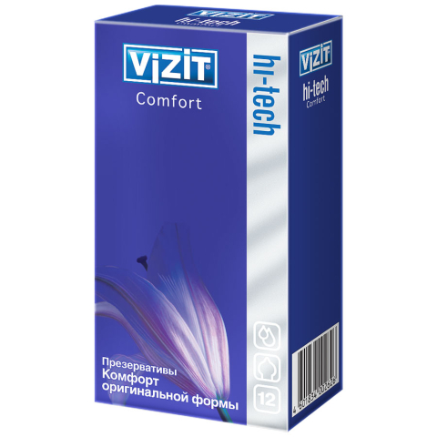 Визит (Vizit) Презервативы HI-TECH comfort оригинальной формы, 12 шт.