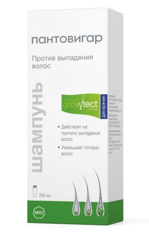 Пантовигар шампунь против выпадения волос для мужчин growtect formula 200 мл